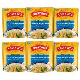 Tasty Bite Hot & Spicy Coconut Vegetables, 10 Ounce, Pack of 6, Ready to Eat, Microwavable Entree, Vegetarian, Packaging May Vary