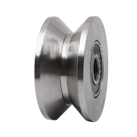 Chiloskit Heavy Duty 2.7 inch 304 Stainless Steel Sliding Gate Roller Wheel Bearing V Groove Guide Pulley Track Rail Rigid Caster Wheel for Lifting Swing Sliding Gate ((V Groove 2.7inch))