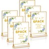 6 Pack Acrylic Gold Sign Holder, 5x7 inch Clear Double