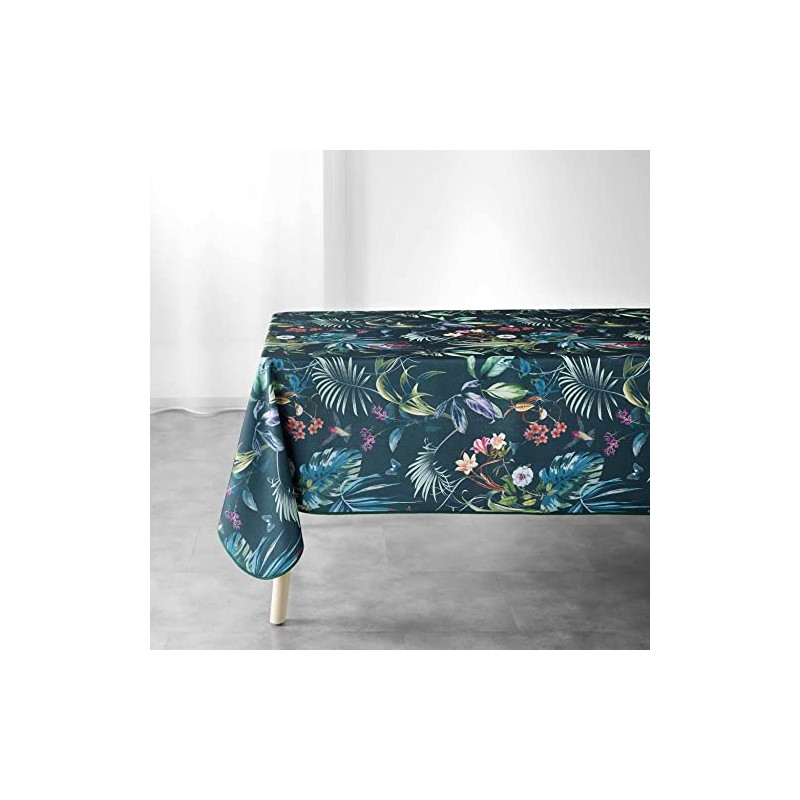 Douceur d'Intérieur, Rectangular Tablecloth 150 x 240 cm Emerald Polyester