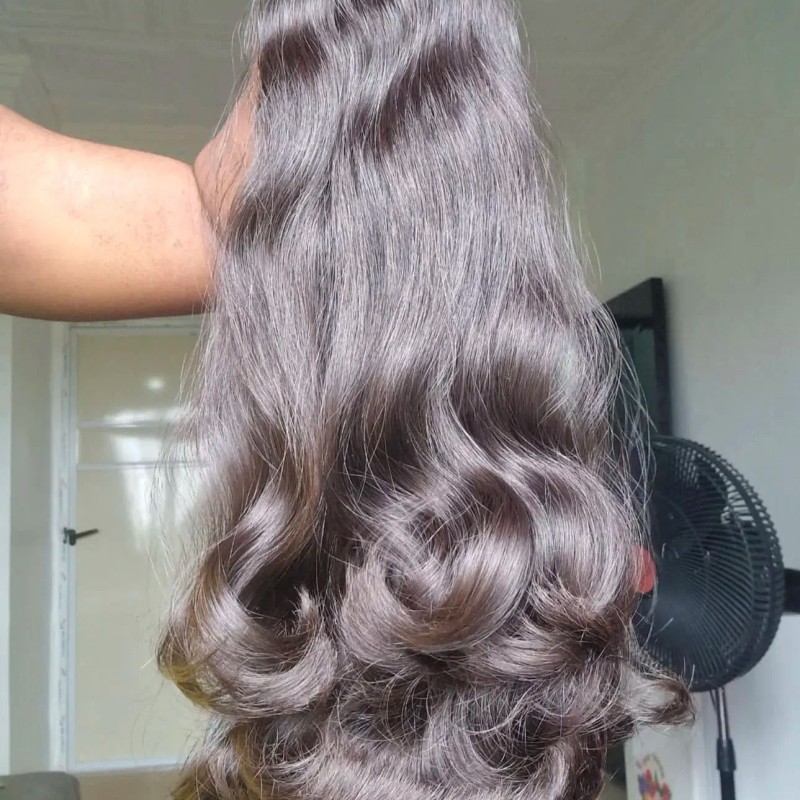 100% Unprocessed Raw Human Hair Extensions Single Donor Double Weft