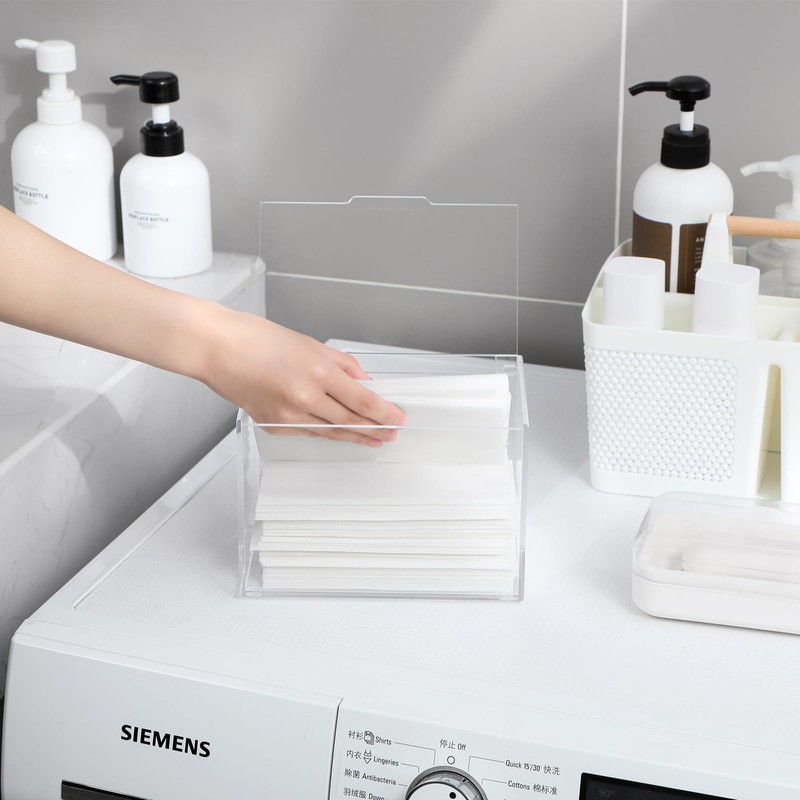 rejomiik Thick Acrylic Dryer Sheet Holder Clear Container for Laundry