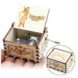 Cuzit DBZ Theme Antique Carved Music Box Hand Crank Wooden Music Box