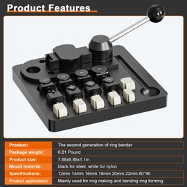 GAXPAK Ring Bender Tool Ring Bending Tool, Spoon Ring Maker Machine Jewelry Making Kit with Nylon Dies, Complete Ring Bending Tool Set Ring Measuring Kit Ring Making