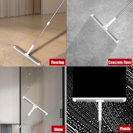 Roadmap Floor Squeegee Scrubber for Floor, Shower Squeegee Broom for Floor, Rubber Window Cleaning Brush for Garage, Deck, Bathroom, Glass, Car,Sliding Door,Shower Glass Door