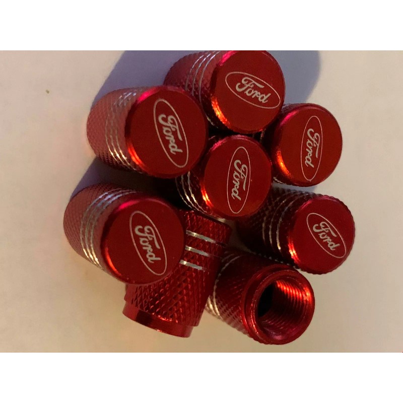 OEM 4x RED FORD Tire Valve Stem Caps For Car,