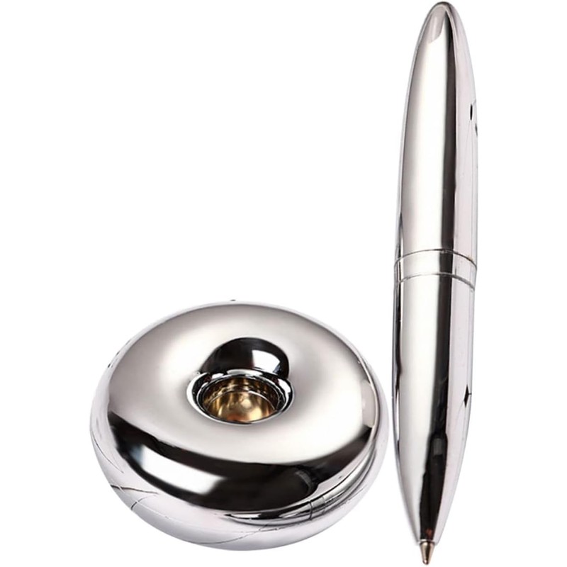 fat-catz-copy-catz Silver Chrome Effect Floating Magnetic Space Desk Pen Holder