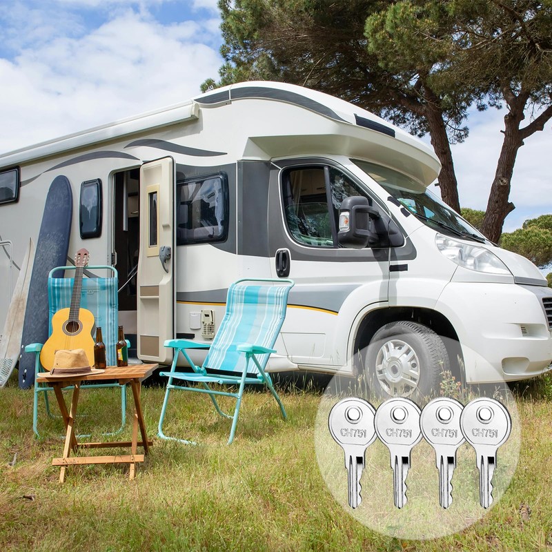 CH751 RV Keys for RV Campers Cabinets Push Locks, Spare