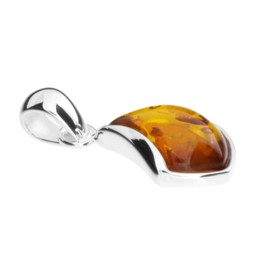 Jula Pendant 23 mm Silver 925/000 Amber, Sterling Silver, Amber