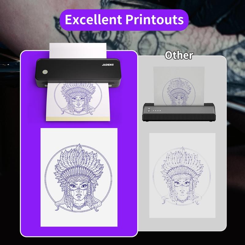 JADENS Wireless Tattoo Transfer Stencil Printer, Portable Thermal Tattoo Machine