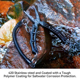 Fishing Pliers 6" inch for Saltwater & Freshwater – Stainless Steel Fishing Tool with Line Cutter, Non-Slip Ergonomic Handle – Rust-Proof for Ocean, Lake, River Fishing