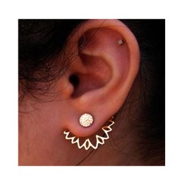 Wendalern Boho Lotus Flower Jacket Earrings Sparkling CZ Earrings Gold Crystal Flower Earrings Hollow Flower Stud Earrings Jewellery for Women and Girls