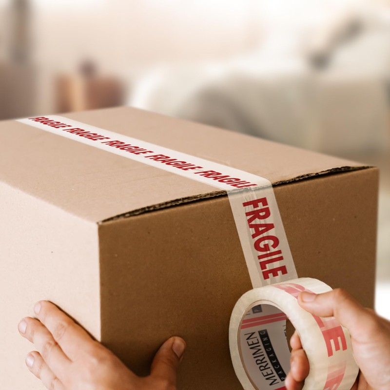 Merrimen Strong Heavy Duty Fragile Packaging Tape - 3 Rolls