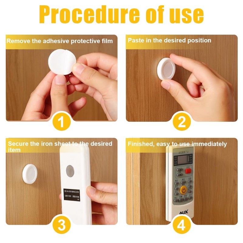 DLPRK Pack of 6 Magnetic Wall Mounts, Remote Control Holder,