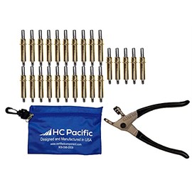 25 each C3/16 Cleco Fasteners (Made in USA) & Pouch w/Pliers