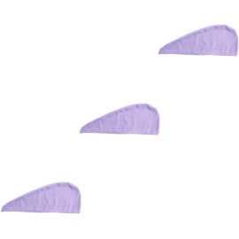 Angoily 3piezas Toallas De Microfibra Rápida para Secado De Cabello Turbante De Absorción Ultra Ligero para Pelo Color Púrpura