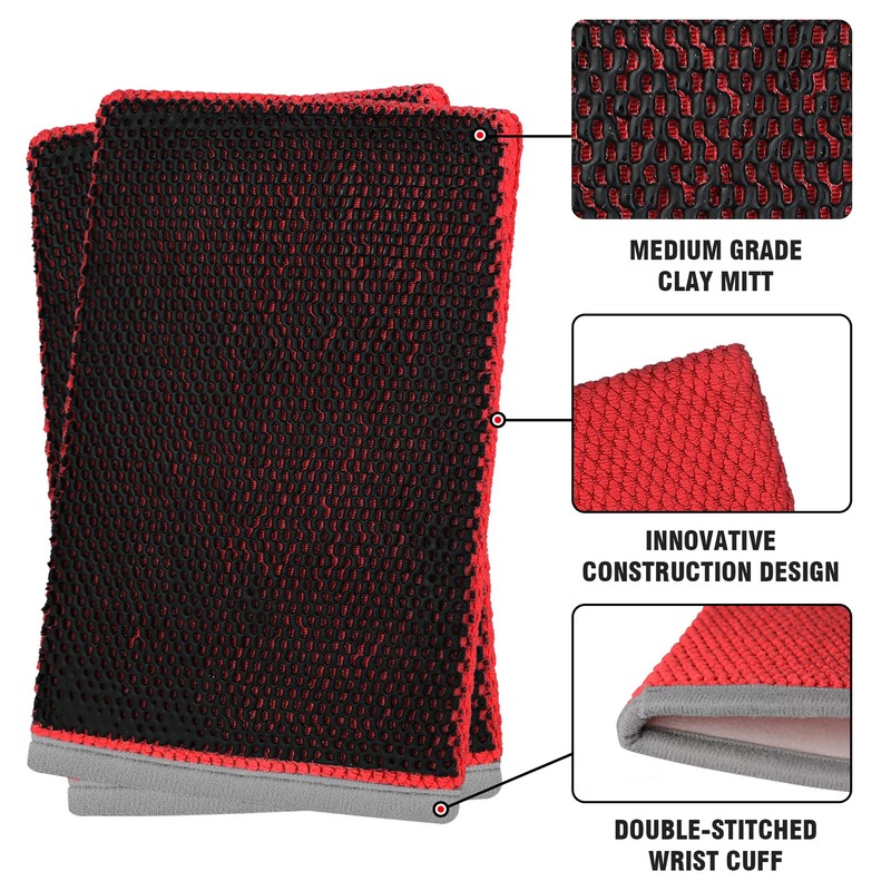 Tidy Monster 2 Pack Clay Bar Mitt for Car Detailing,