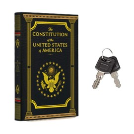 Fake Book Box - Small Safe Box with Key Lock - Hidden Safe in Plain Sight - Diversion Safes - Secret Safes (Constitution) (Large)