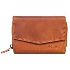Benthill Women's Leather Wallet - Genuine Leather Purse - Vintage Wallet - Credit Card Holder - Coin Compartment with Zip - Colour: Brown