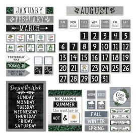 Hadley Designs Farmhouse Classroom Calendar Set Bulletin Board Sets for Teachers - School Calendar, Bulletin Board Calendar for Classroom, Classroom Calendar Bulletin Board Set for Classroom Decor