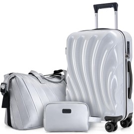 Cosbarn Luggage Sets 3 Piece Suitcases with Wheels, Suitcase Set, ABS+PC Hardshell Luggage with Phone Holder, Lightweight Carry on Luggage with TSA Lock Spinner Wheels