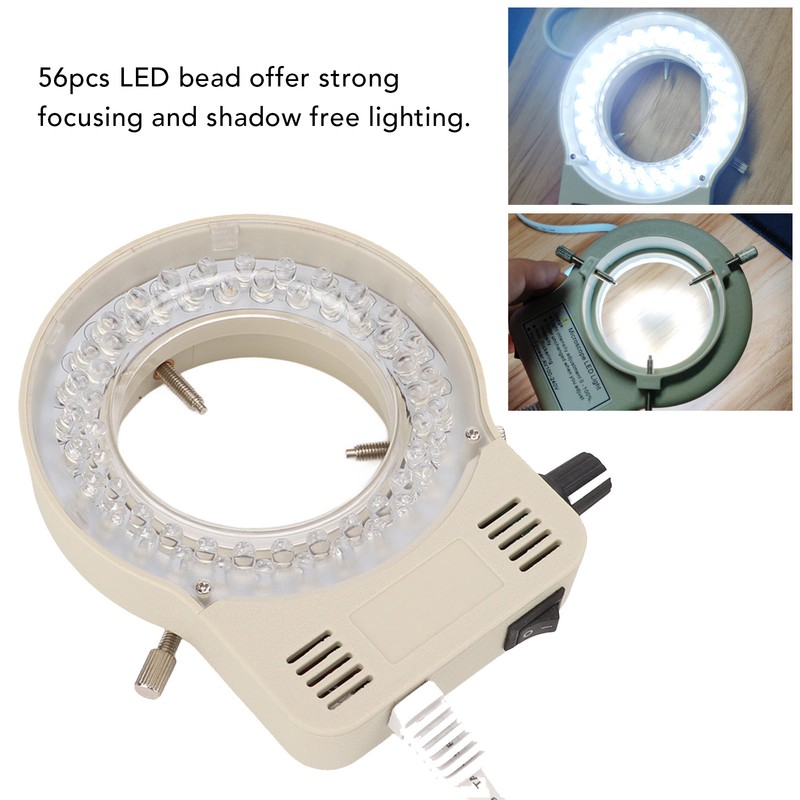 Microscope Illuminator Ring LED Light Source Adjustable Accessory 100‑240V