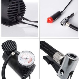 TOTMOX 12 V 300 PSI Mini Air Compressor Pump, Tyre Pressure Inflator, Portable Car Air Compressor, Electric Compact Tyre Pump with Pressure Gauge