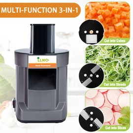 3-in-1 Commercial Vegetable Chopper 110V Multifunctional Food Processor Automatic Onion Shredder Automatic Potato Slicer with three blades Can be used commercially and domestically
