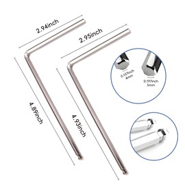 Septe Guitar Truss Rod Wrench, 4mm and 5mm Allen Wrench, Ball Head Allen Wrench for Adjusting Guitar Necks,Guitar Tools Suitable for Acoustic Guitar （Sliver)