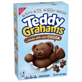Nabisco ⚫️ New Teddy Grahams Chocolate Graham Real Cocoa Snacks Bear Cookies 10oz