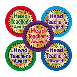 175 Metallic Shiny Mixed Head Teacher's Award Childrens Pupils Motivational Reward Stickers 37mm Primary Teaching Services