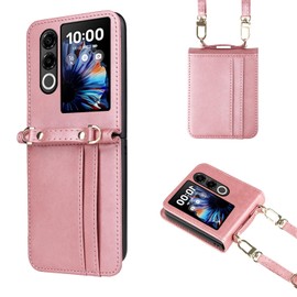 Nubia Flip 2 Case for Nubia Flip 2 Notebook Type Cover Wallet Type [NOUKAJU] Shoulder Strap Adjustable Card Pocket Premium PU Leather Good Touch Drop Prevention Shock Absorption Abrasion Resistant