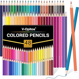 V-Opitos 48 Pack Colored Pencils Set, Pre-sharpened Coloring Pencils for Kids Beginners, Colored Pencils for Adult Coloring Books, Ideal Art Supplies for Sketching, Coloring & Painting