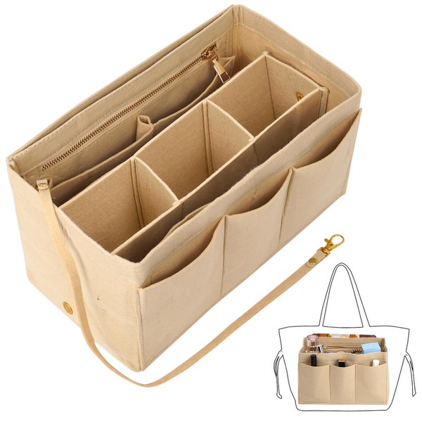 Bag Organiser Felt Handbag Organiser with Multiple Compartments Zip, 27