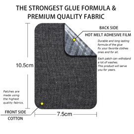 Guokuai 12 Pieces Premium Quality Fabric Iron on Patches for Clothing Repair Jeans Shades of Blue Inside Jeans & Clothing Repair 3" x 4.25" (7.5 cm x 10.5 cm) (Black Light Blue)