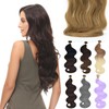 Yamel Weft Hair Extensions Sew in Weave Silky 1 Bundle Hair Weft 100 Grams Dark Blonde Soft Wavy Synthetic Hair Bundles