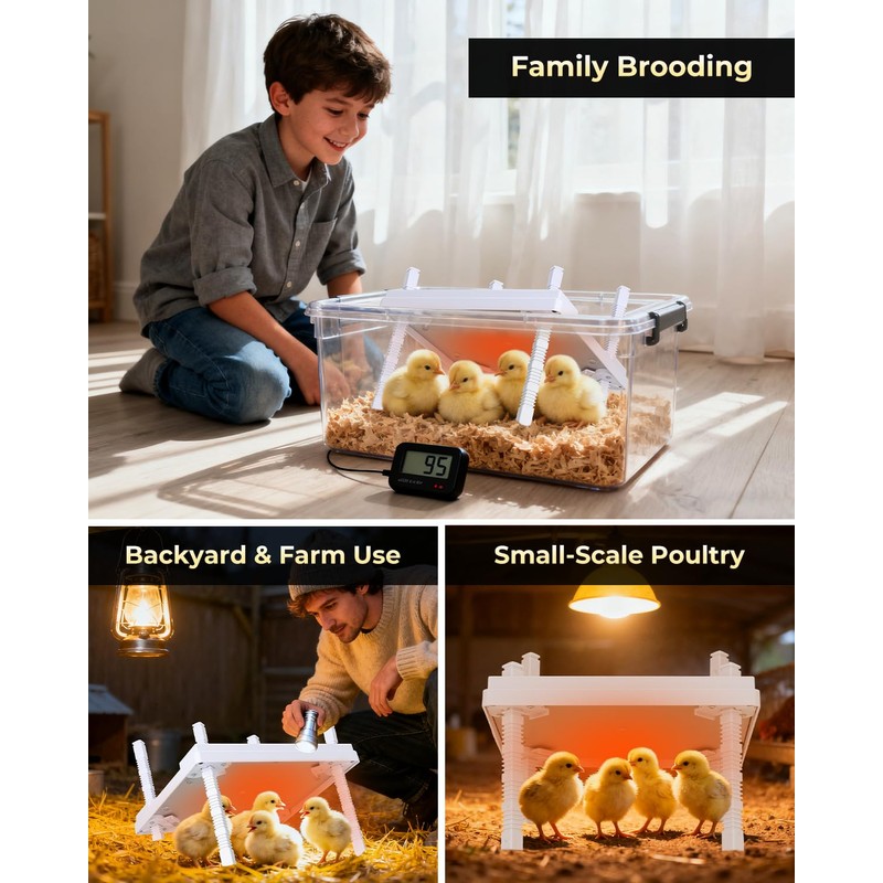 Fiderix 12"x12" Chick Heat Plate | Adjustable Height Angle |