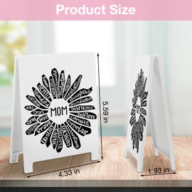 Mothers Day Gifts for Mom from Daughter Son Happy Birthday gift for Mom Happy Mothers Day Patient Protective Capable Brave Forgiving Birthday Sunflower Desk Sign Present for Mommy Home Desk Decor