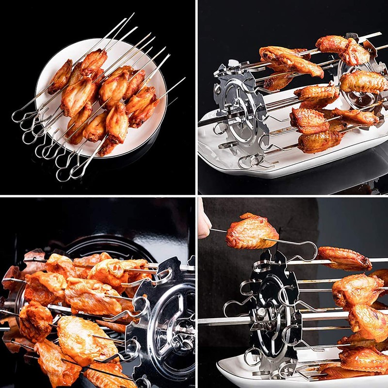 BuyWeek BBQ Grill Rotisserie Skewers, Stainless Steel Barbecue Skewers BBQ