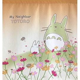 JAPANESE Noren Curtain TOTORO STUDIO GHIBLI FLOWER MADE IN JAPAN 85x90cm