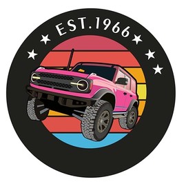 35 Inch Spare Tire Cover Compatible with 2021–2026 Ford Bronco,Fits 315/70R17, 305/70R17 Sasquatch Package, PVC Leather with UV Printed Design, Sunproof Frost-Resistant (Pink, 35 Inch)