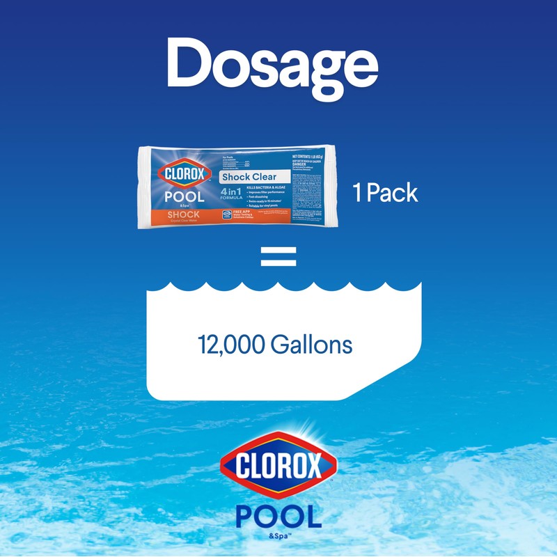 Clorox® Pool&Spa™ Shock Clear, for Crystal Clear Swimming Pool Water,