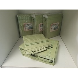 Sage Microfiber 6 Piece Waterbed Sheet Set - Cal King Size - Sheet Set with Embroidery Free Stay Tuck Poles