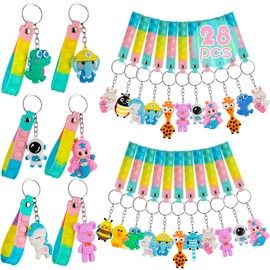 28 Pop Fidget Toy with Cartoon Keyring Party Bag Children's Birthday Party Bag Children