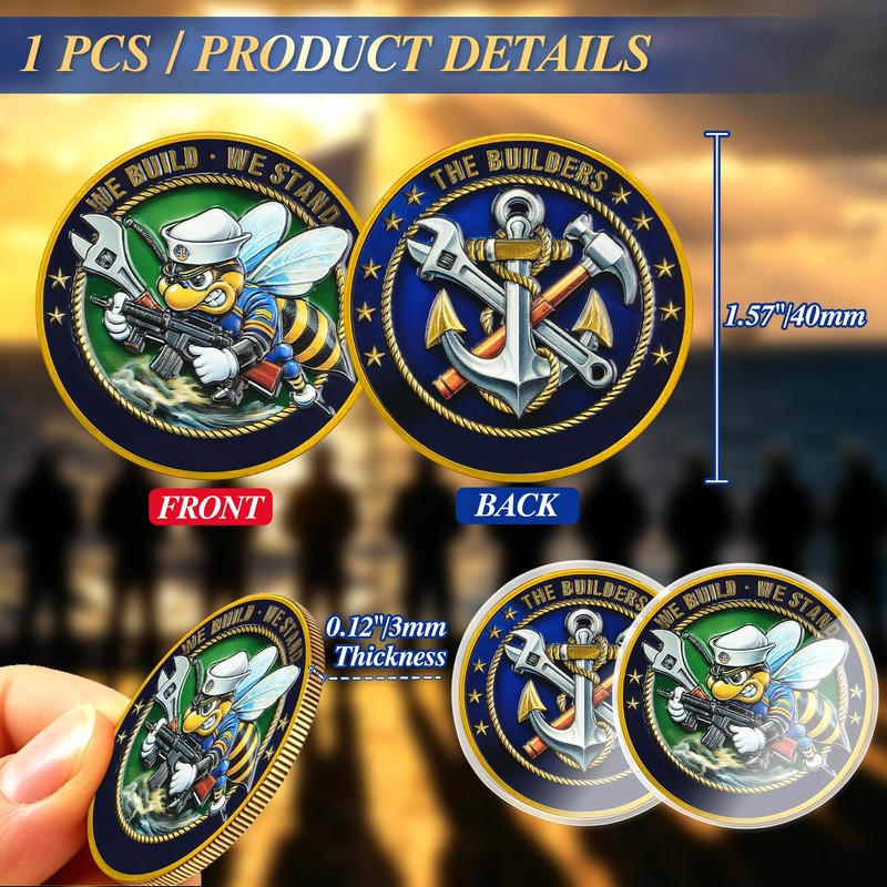 Navy Seabees Challenge Coin - We Build We Stand Navy