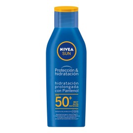 NIVEA Sun Protección & Hidratación Protector Solar Corporal FPS50+ 200ml Bloquedor Hidratante, resistente al agua y al sudor con Pantenol para todo tipo de piel