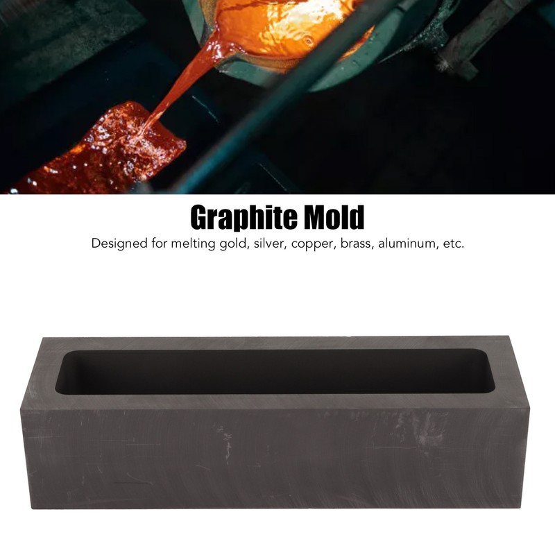 Graphite Ingot Mold 6.6lb Alchemy Capacity Rectangular Refining Graphite Casting