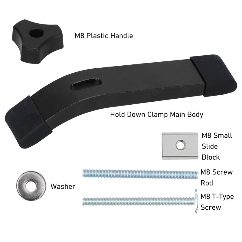 Hold Down Clamp Set TTrack Metal M8 Thread Clamping Jig