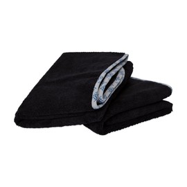 MW Pro Detail Microfiber Car Towels (24"x 36") | 400 GSM | 80/20 Blend | Tagless | Soft Satin Piped Edges | All-Purpose Auto Detailing - Wax, Buff, Polish, Wash, Dry | 2 Pack (Black)