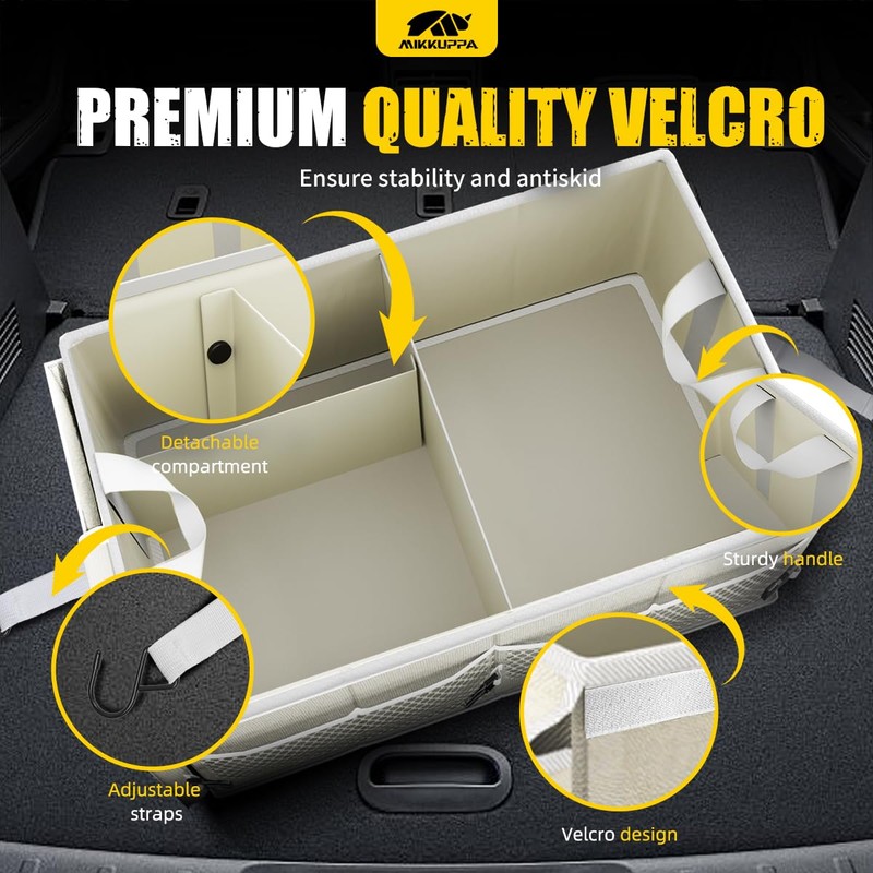 MIKKUPPA Car Trunk Organizer - 65L Collapsible Trunk Organizer with